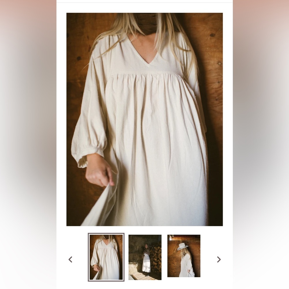 ISO honey dove vintage raw silk cozy dress